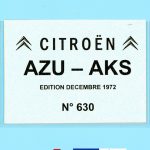 Citroën 2CV Ersatzteilkatalog Nr 630 AZU AKS