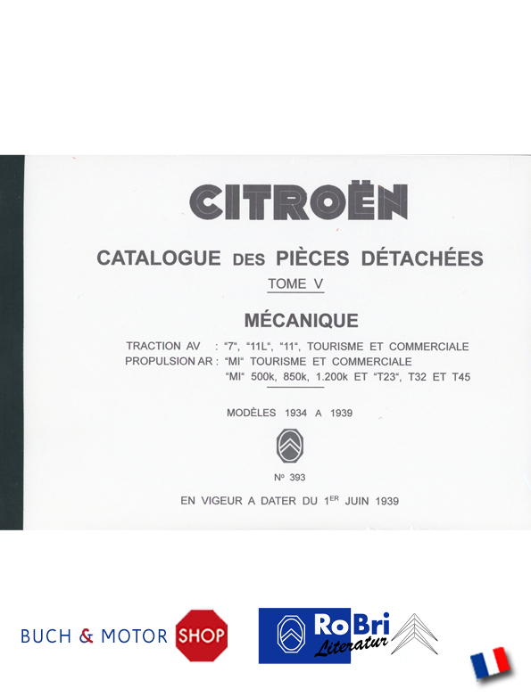 Citroën Traction Avant Ersatzteilkatalog Nr 393 Band V
